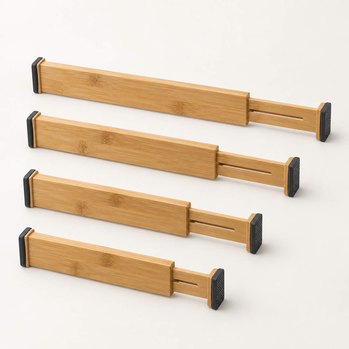 OrderLine set of four expandable bamboo drawer dividers